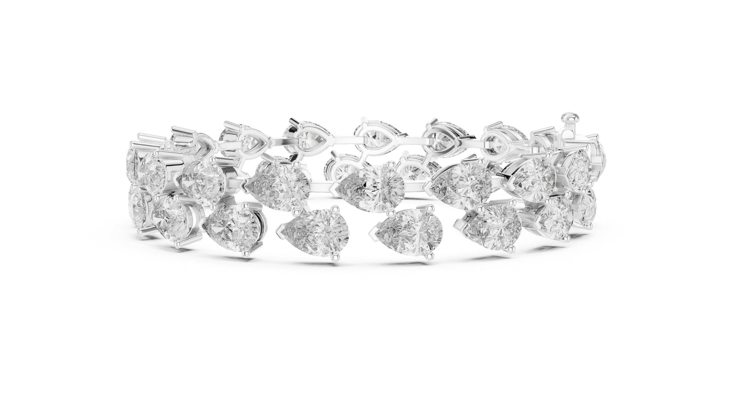 Pear Tennis Lab Grown Diamond Bracelet