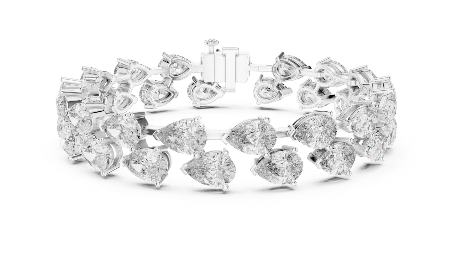 Pear Tennis Lab Grown Diamond Bracelet