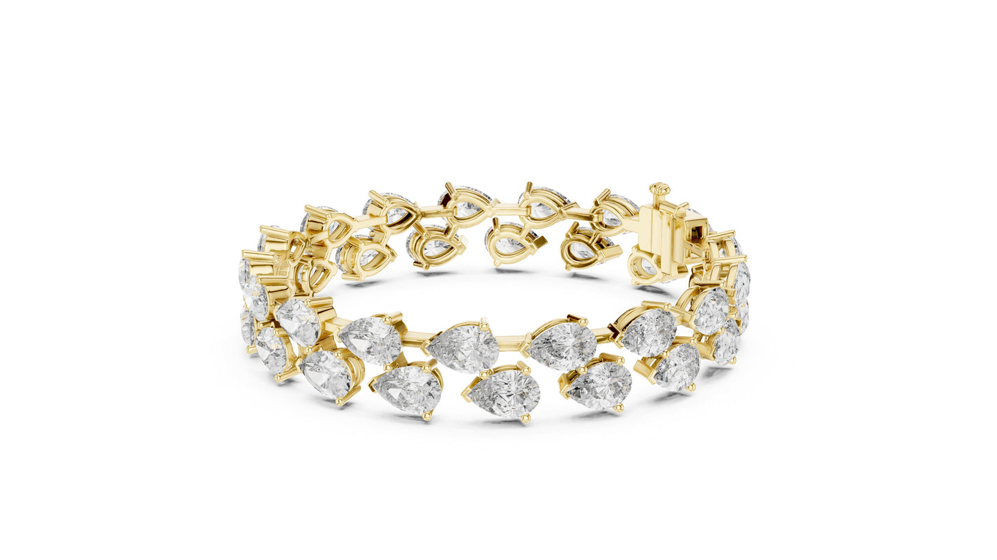 Pear Tennis Lab Grown Diamond Bracelet