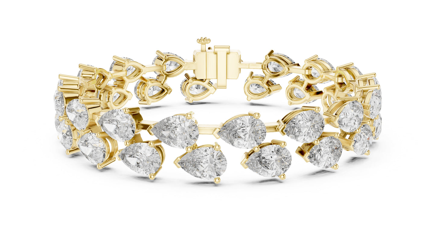Pear Tennis Lab Grown Diamond Bracelet