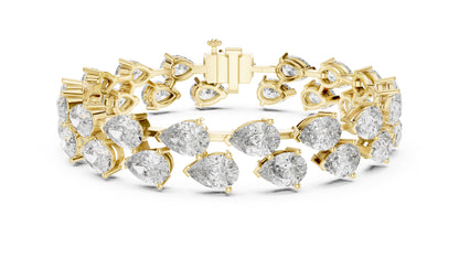 Pear Tennis Lab Grown Diamond Bracelet
