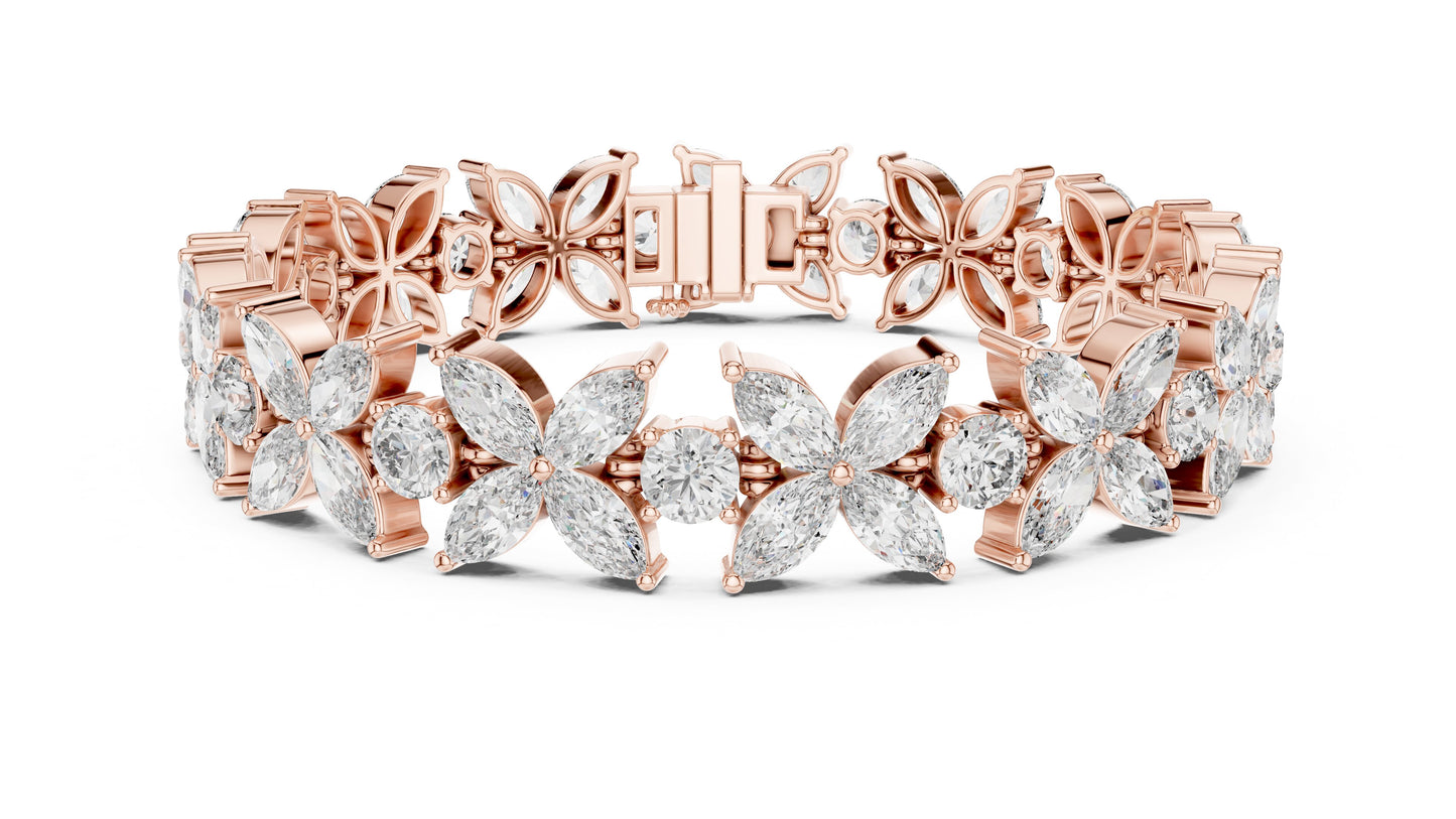 Marquise Tennis Lab Grown Diamond Bracelet