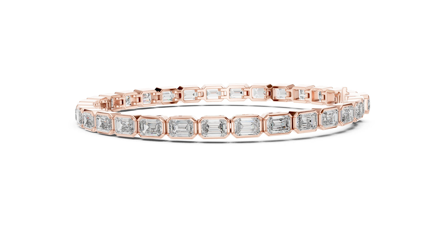 Emerald Tennis Lab Grown Diamond Bracelet