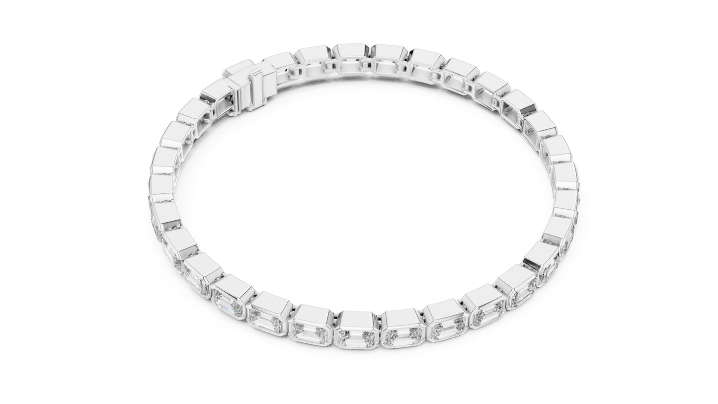 Emerald Tennis Lab Grown Diamond Bracelet