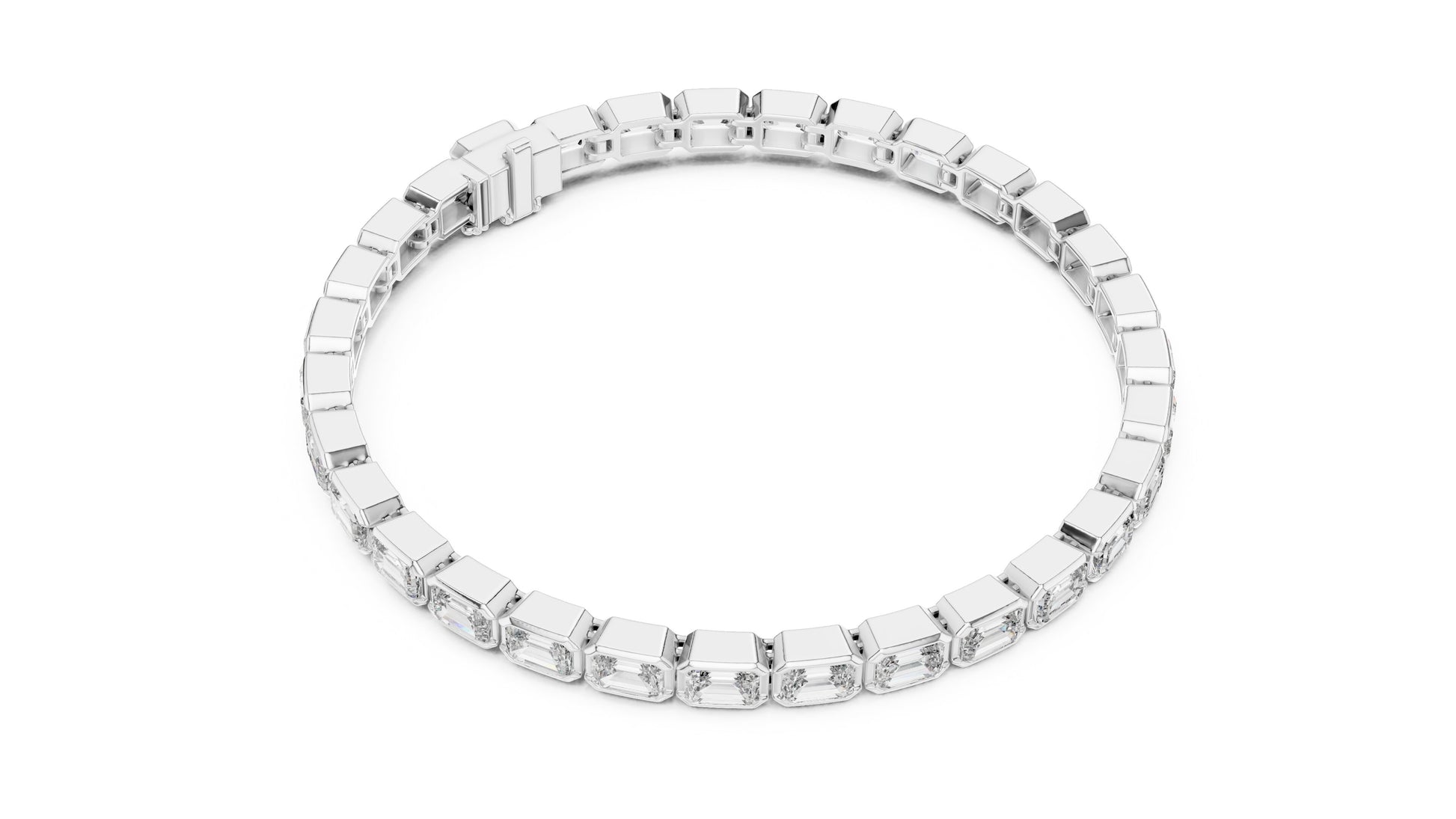 Emerald Tennis Lab Grown Diamond Bracelet