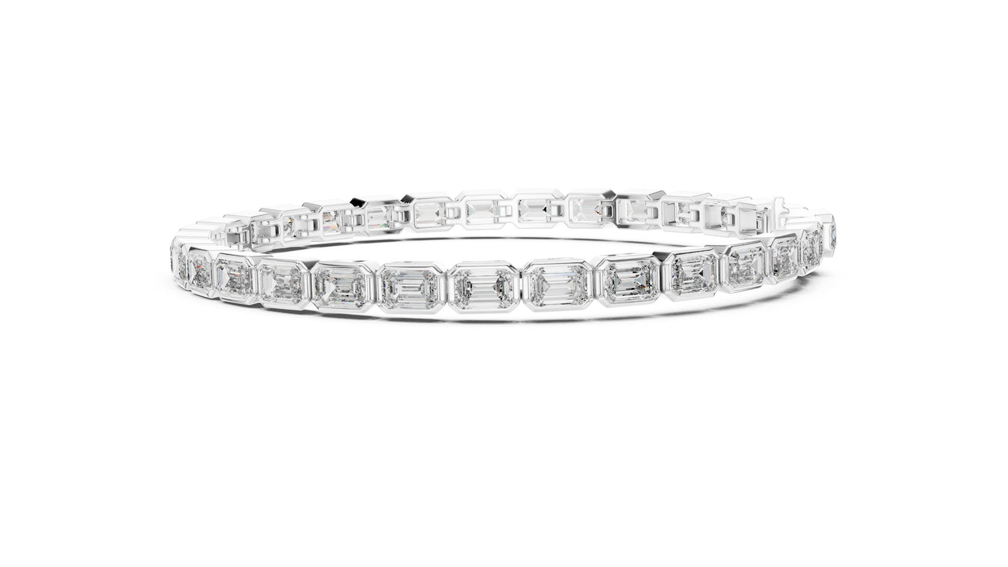 Emerald Tennis Lab Grown Diamond Bracelet