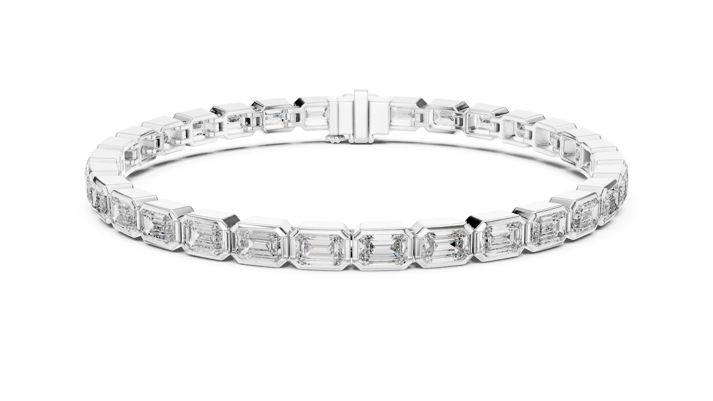 Emerald Tennis Lab Grown Diamond Bracelet