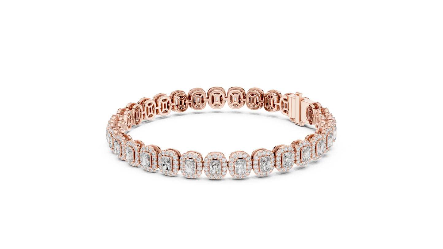 Emerald Tennis Lab Grown Diamond Bracelet