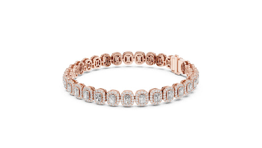 Emerald Tennis Lab Grown Diamond Bracelet