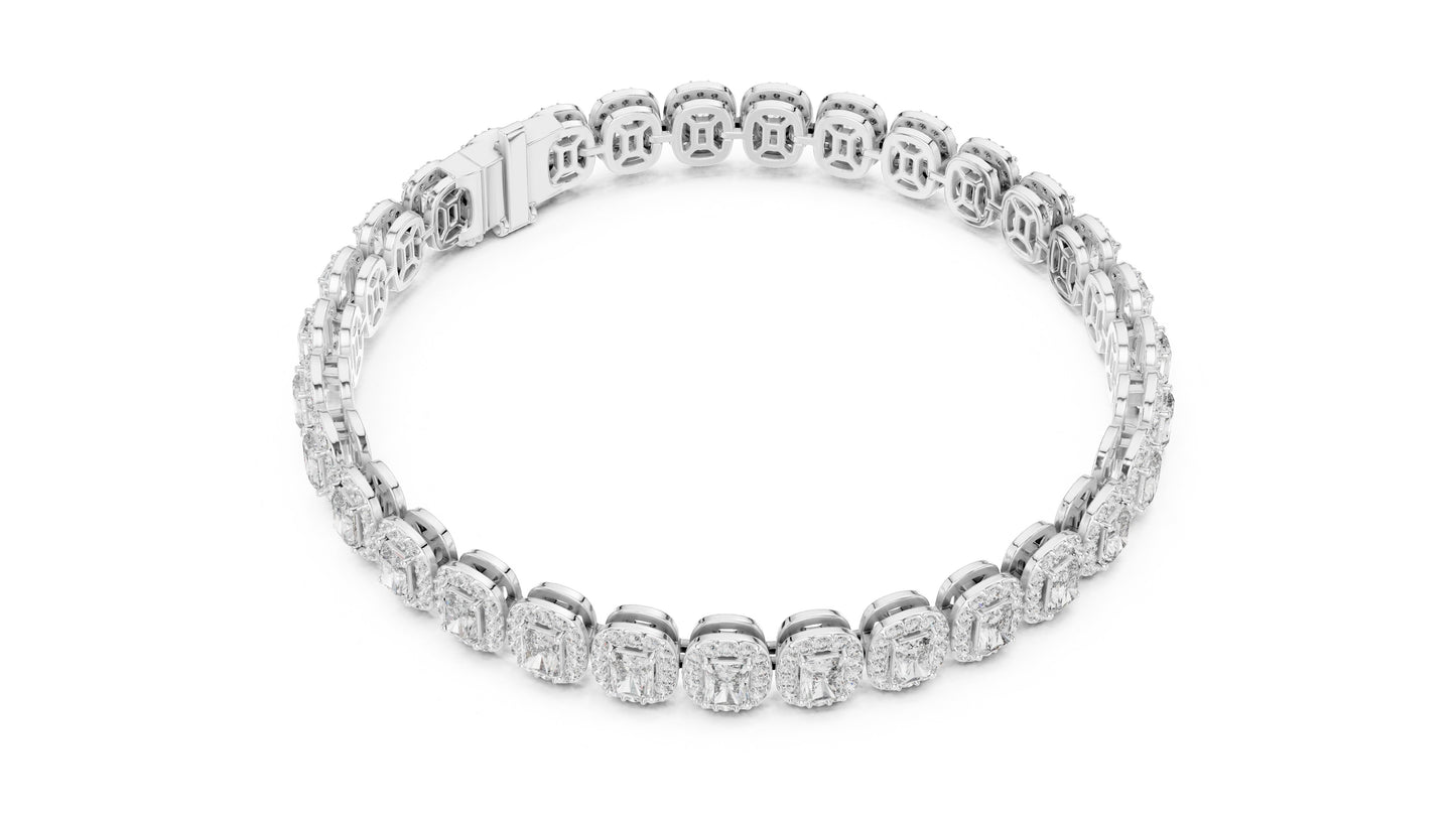 Emerald Tennis Lab Grown Diamond Bracelet