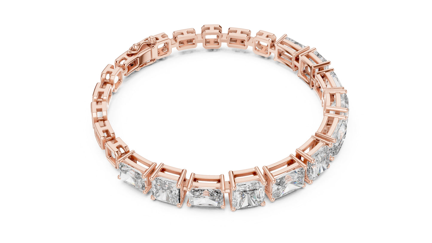 Emerald Tennis Lab Grown Diamond Bracelet