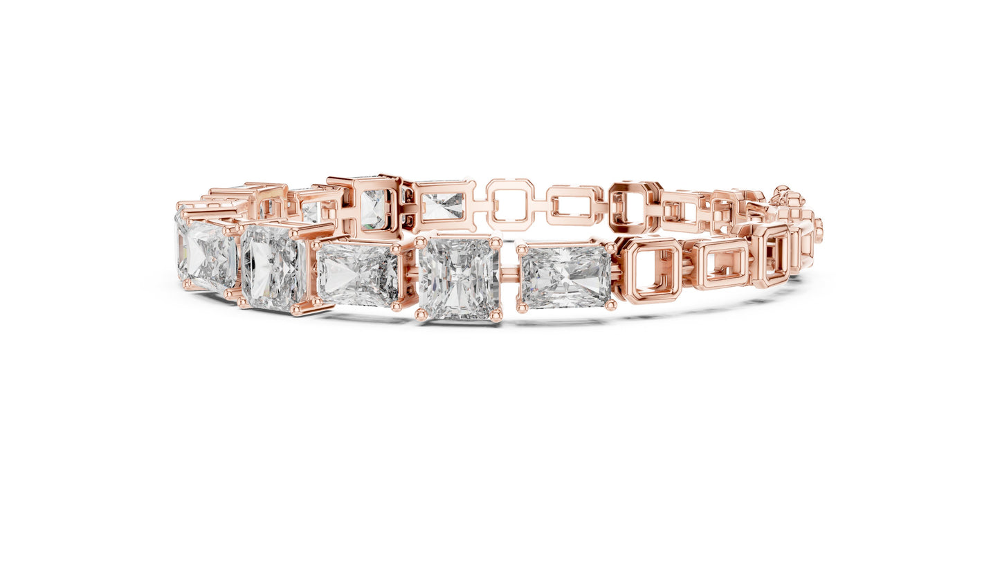 Emerald Tennis Lab Grown Diamond Bracelet