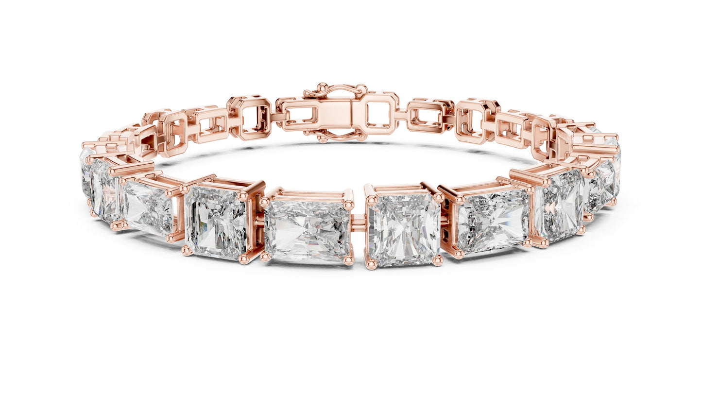 Emerald Tennis Lab Grown Diamond Bracelet