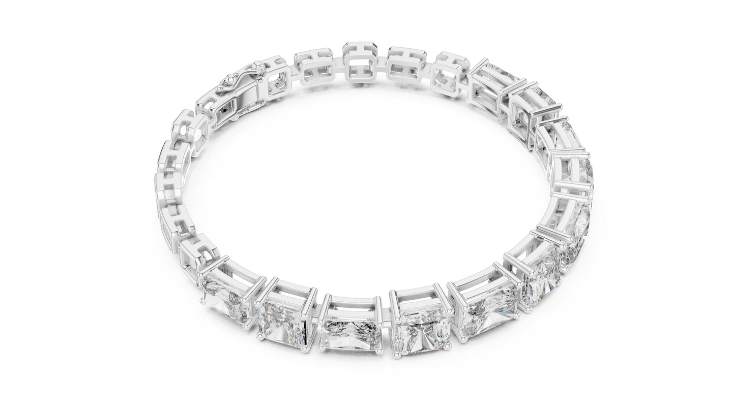 Emerald Tennis Lab Grown Diamond Bracelet