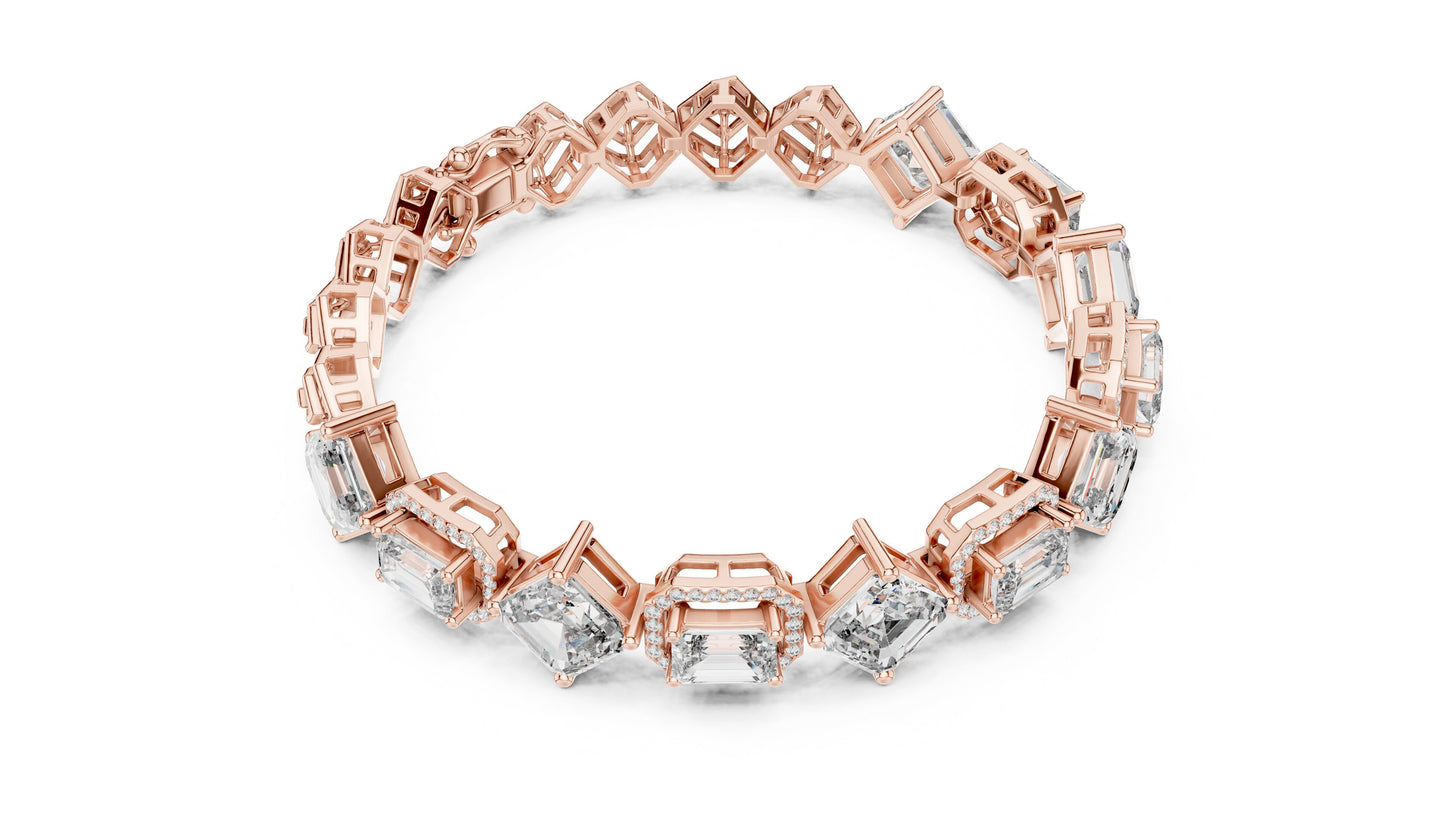 Emerald Tennis Lab Grown Diamond Bracelet