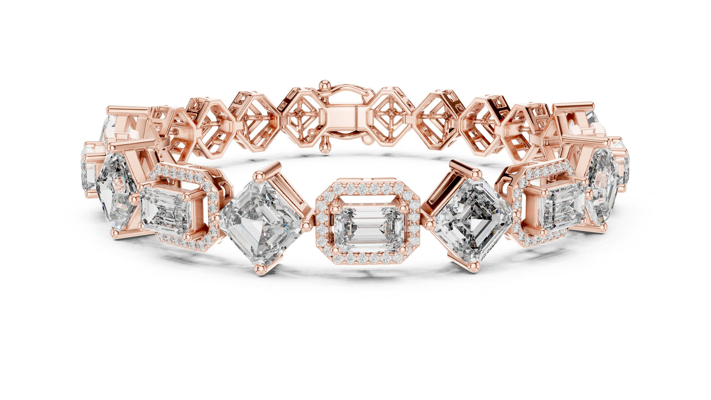 Emerald Tennis Lab Grown Diamond Bracelet