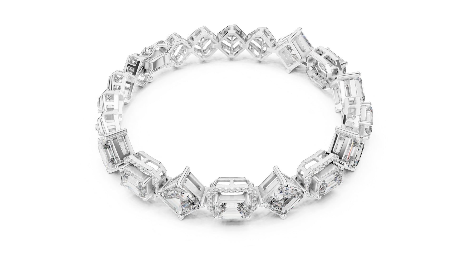 Emerald Tennis Lab Grown Diamond Bracelet