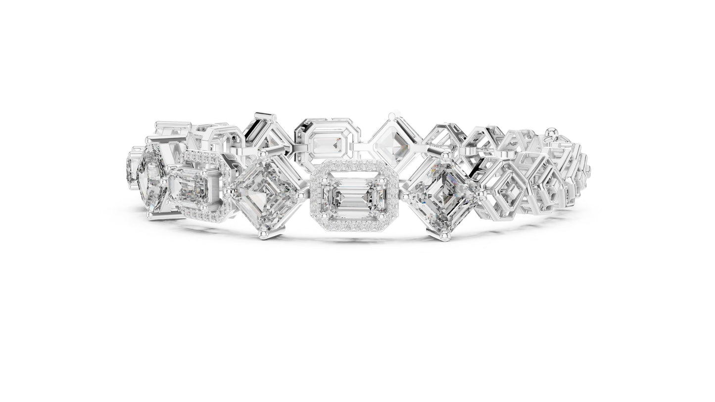 Emerald Tennis Lab Grown Diamond Bracelet
