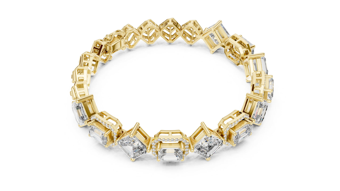 Emerald Tennis Lab Grown Diamond Bracelet