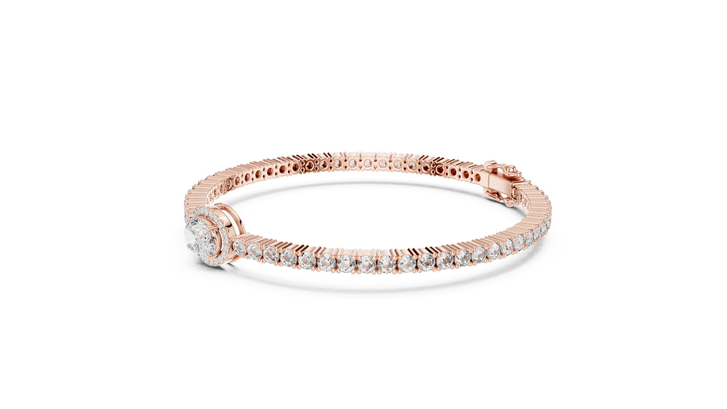 Round Tennis Lab Grown Diamond Bracelet