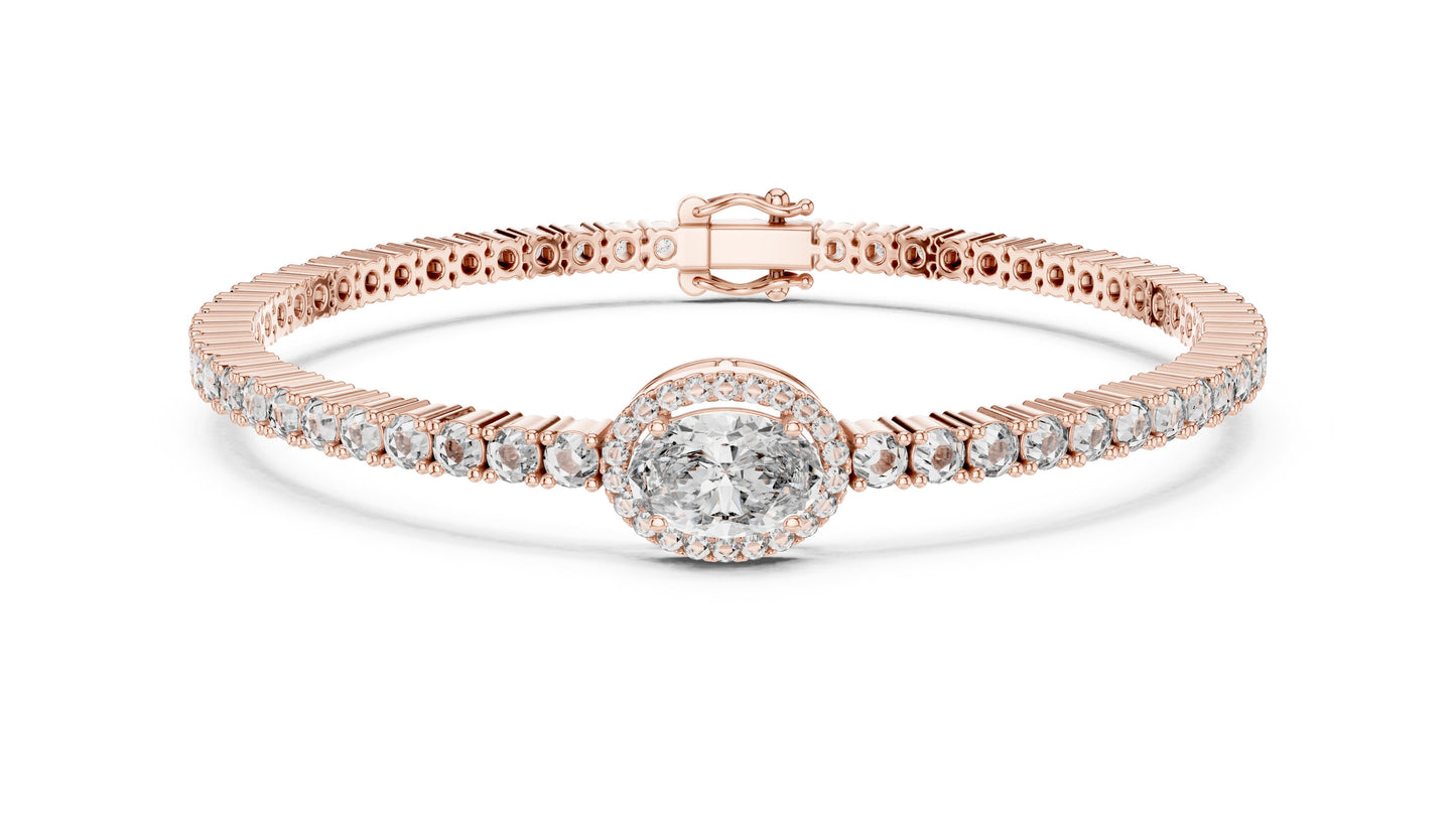 Round Tennis Lab Grown Diamond Bracelet