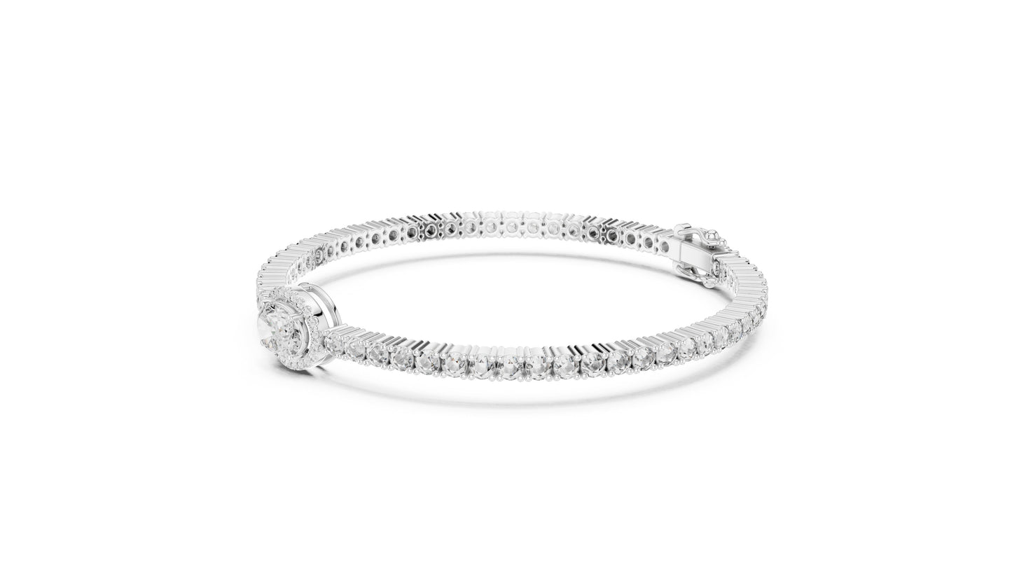 Round Tennis Lab Grown Diamond Bracelet