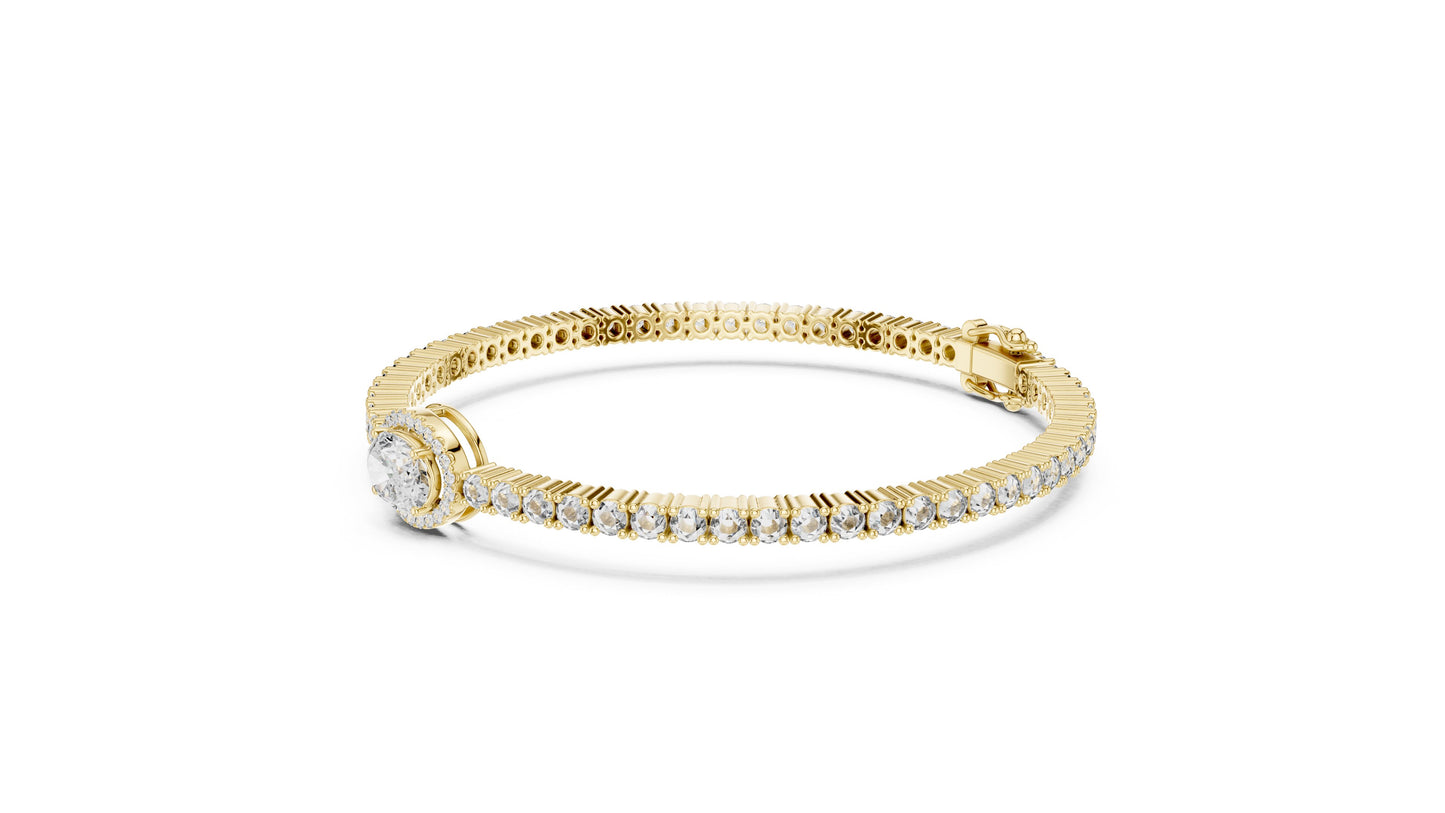 Round Tennis Lab Grown Diamond Bracelet