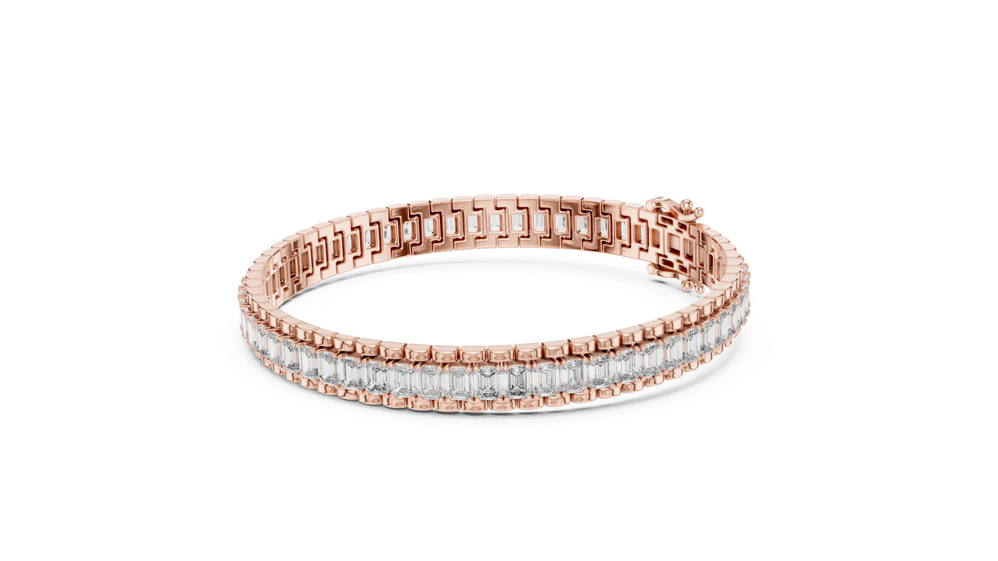 Emerald Tennis Lab Grown Diamond Bracelet