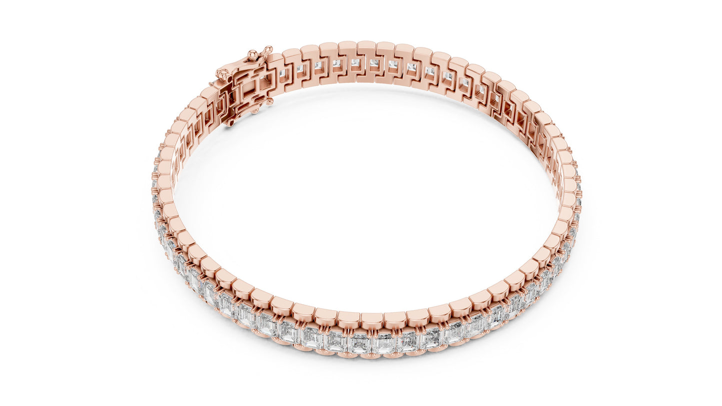 Emerald Tennis Lab Grown Diamond Bracelet