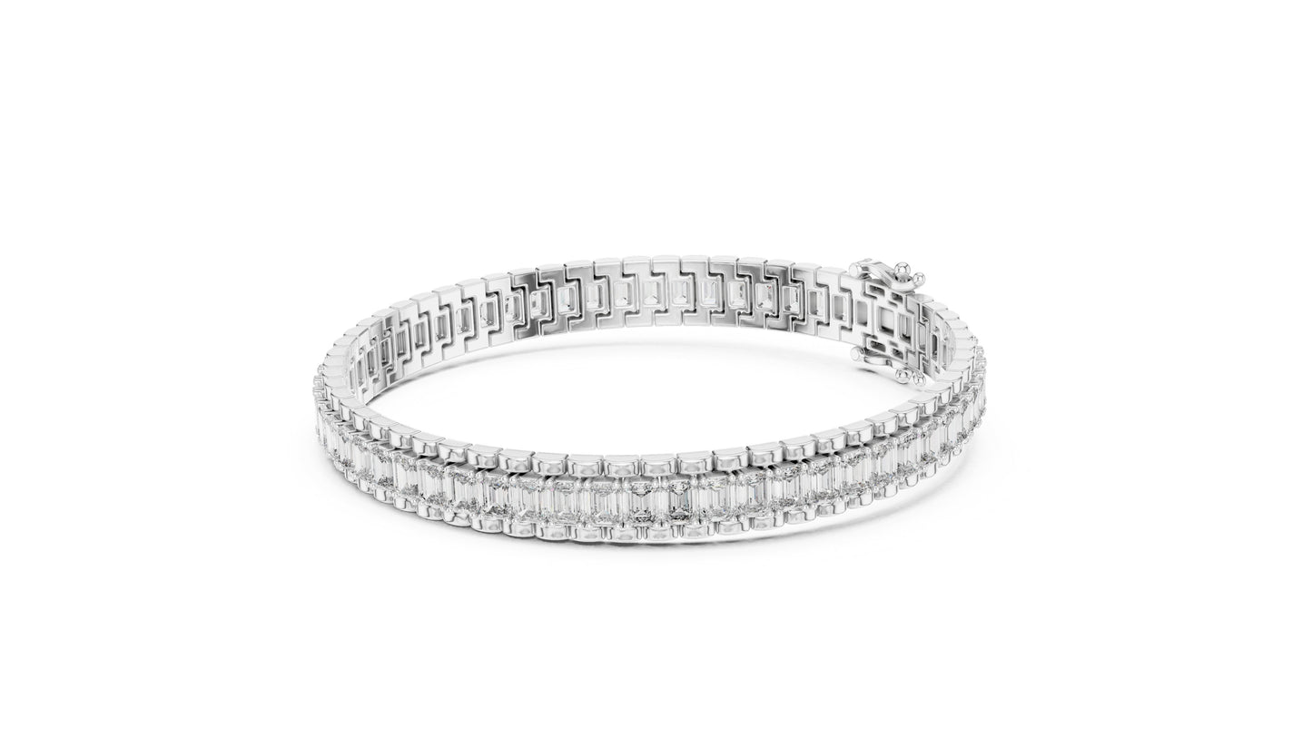 Emerald Tennis Lab Grown Diamond Bracelet
