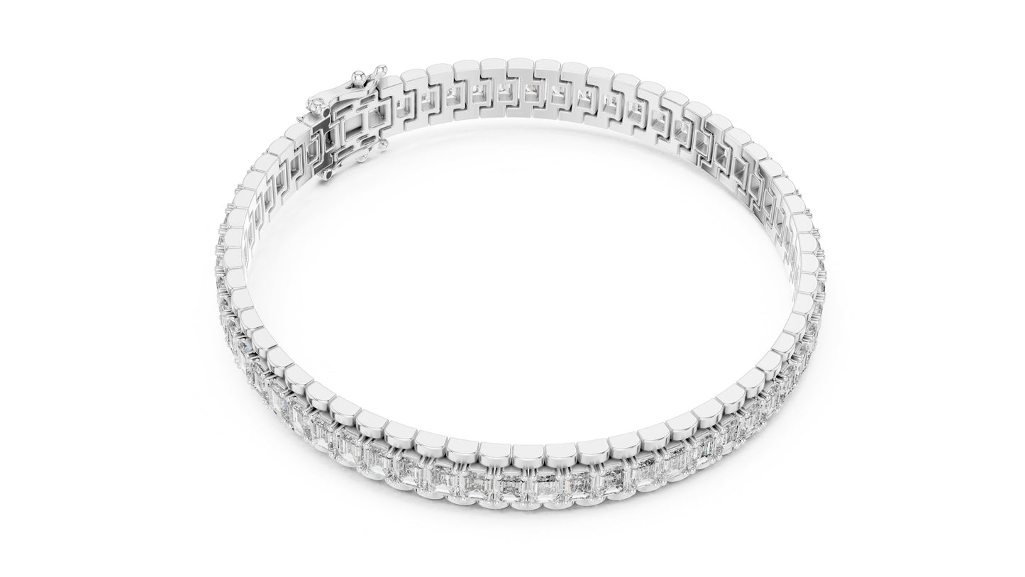 Emerald Tennis Lab Grown Diamond Bracelet