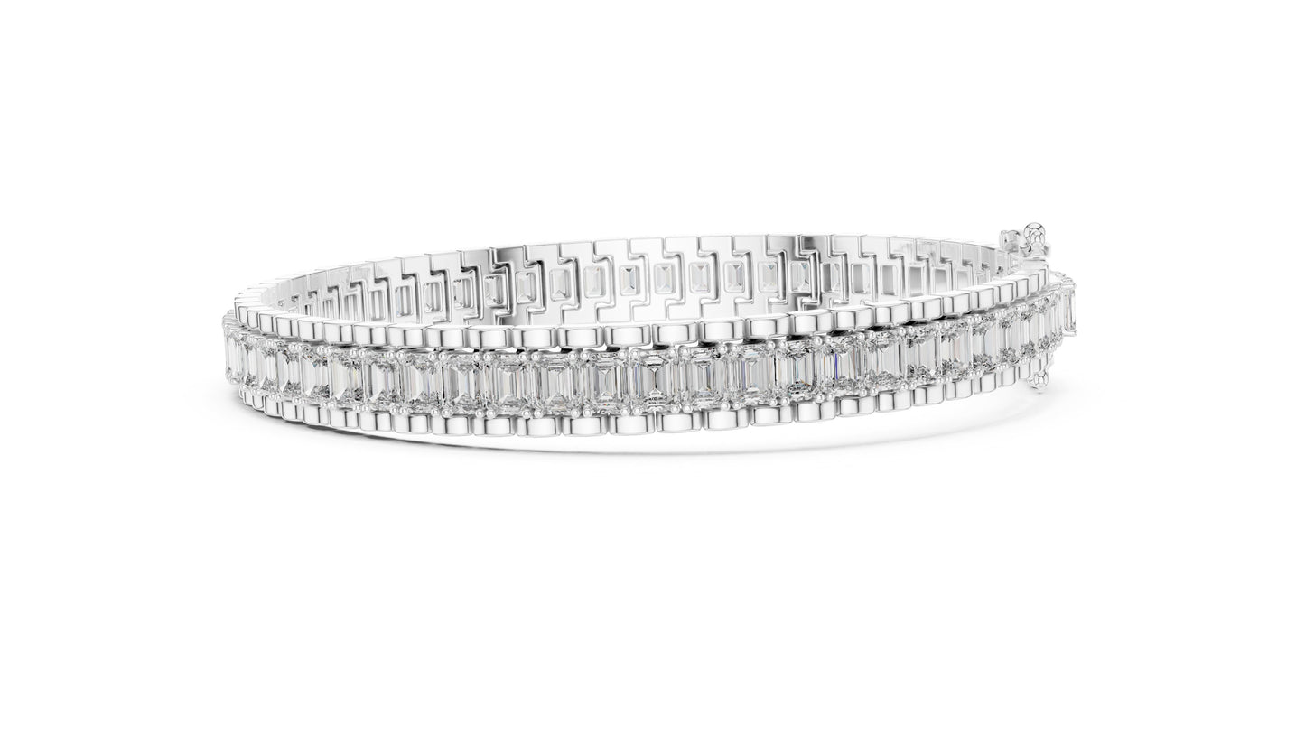 Emerald Tennis Lab Grown Diamond Bracelet