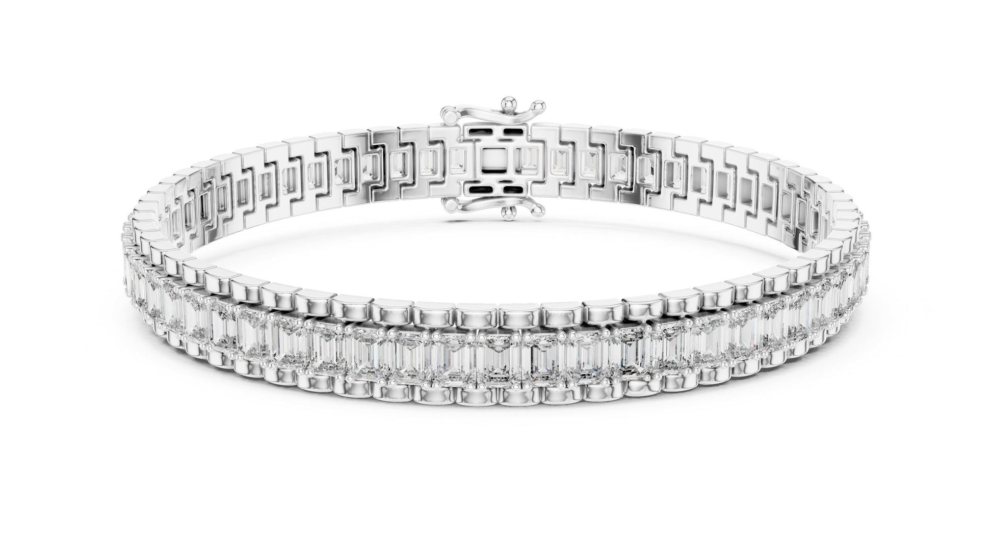 Emerald Tennis Lab Grown Diamond Bracelet