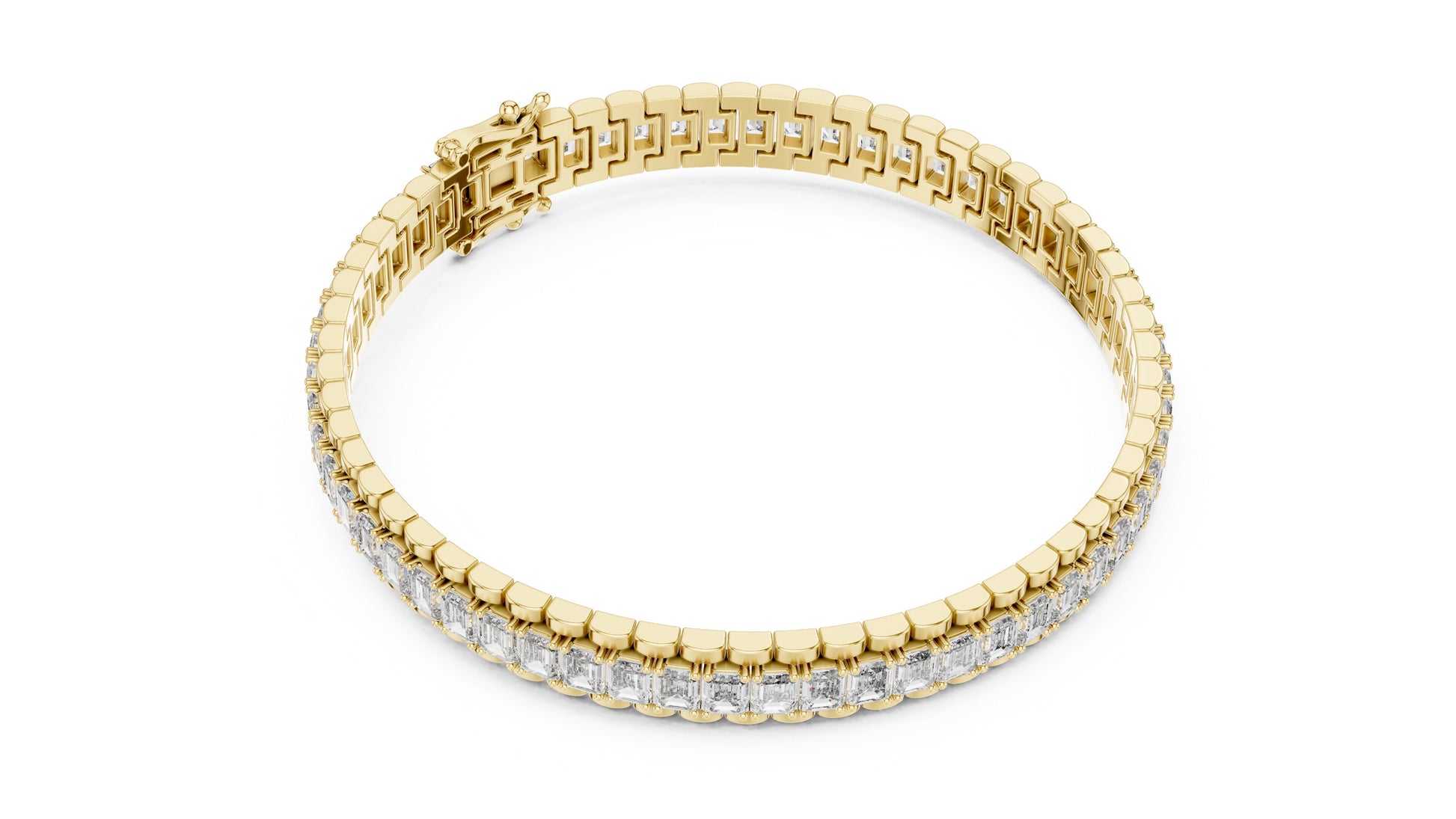 Emerald Tennis Lab Grown Diamond Bracelet