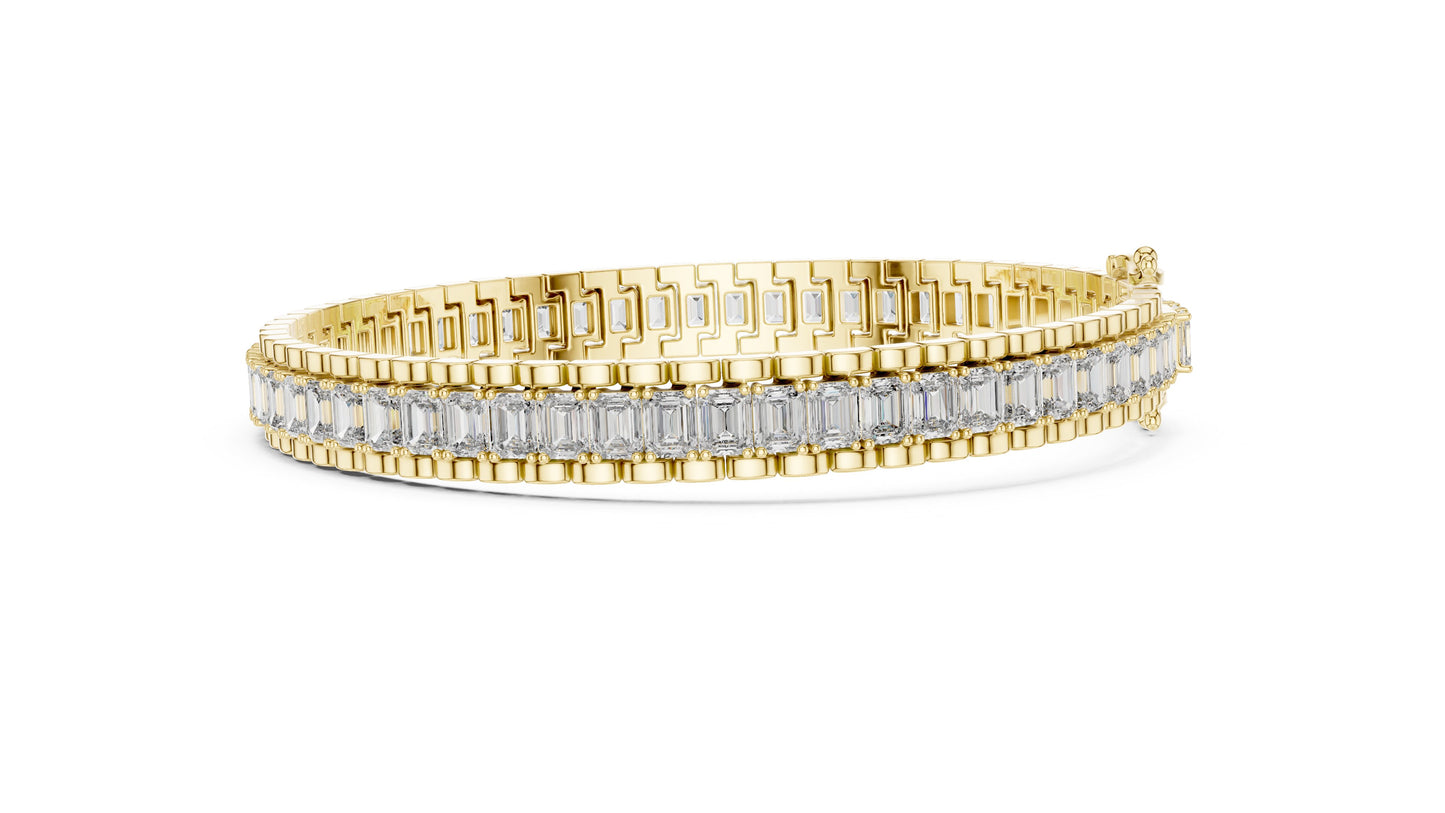 Emerald Tennis Lab Grown Diamond Bracelet