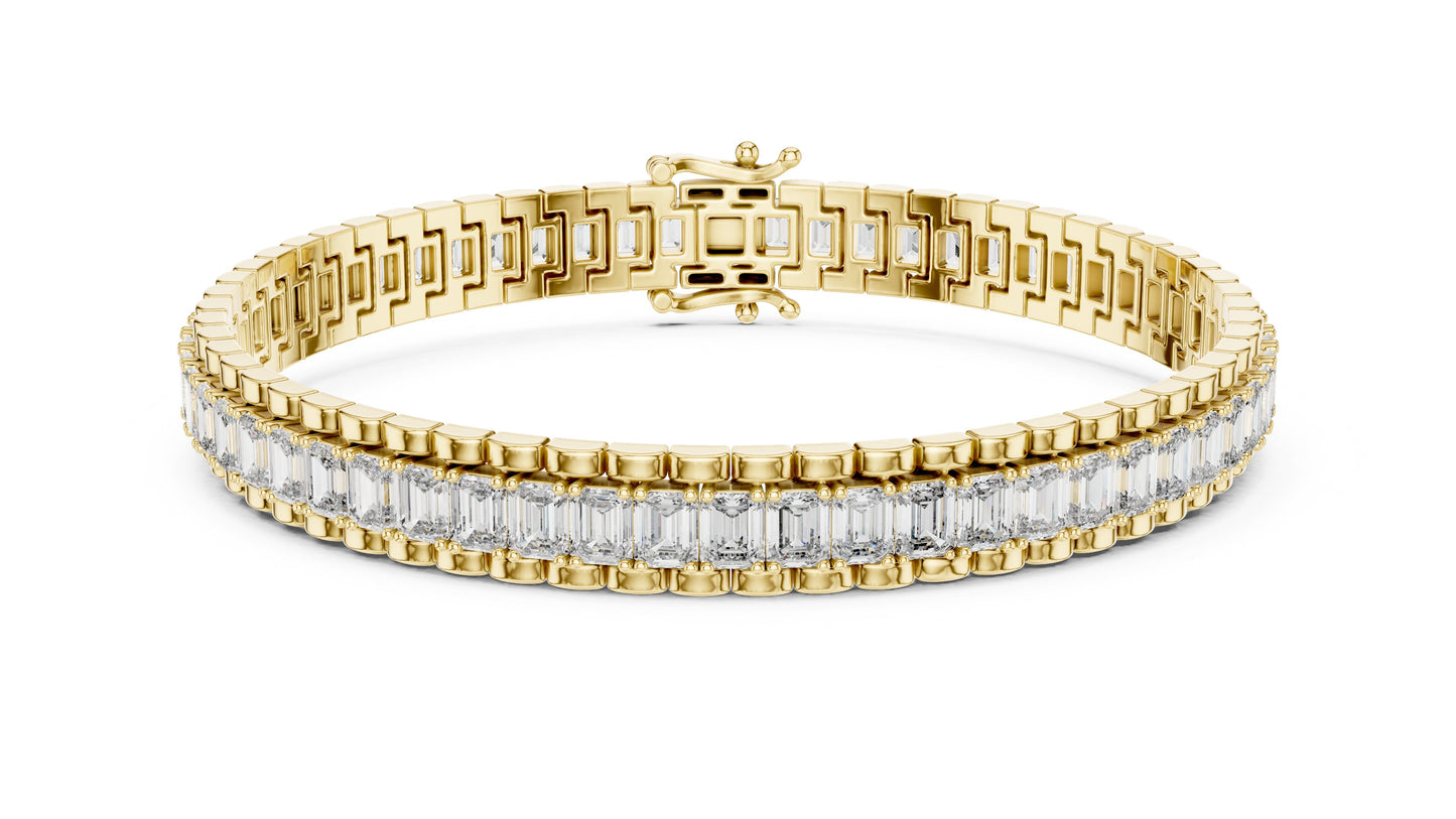 Emerald Tennis Lab Grown Diamond Bracelet