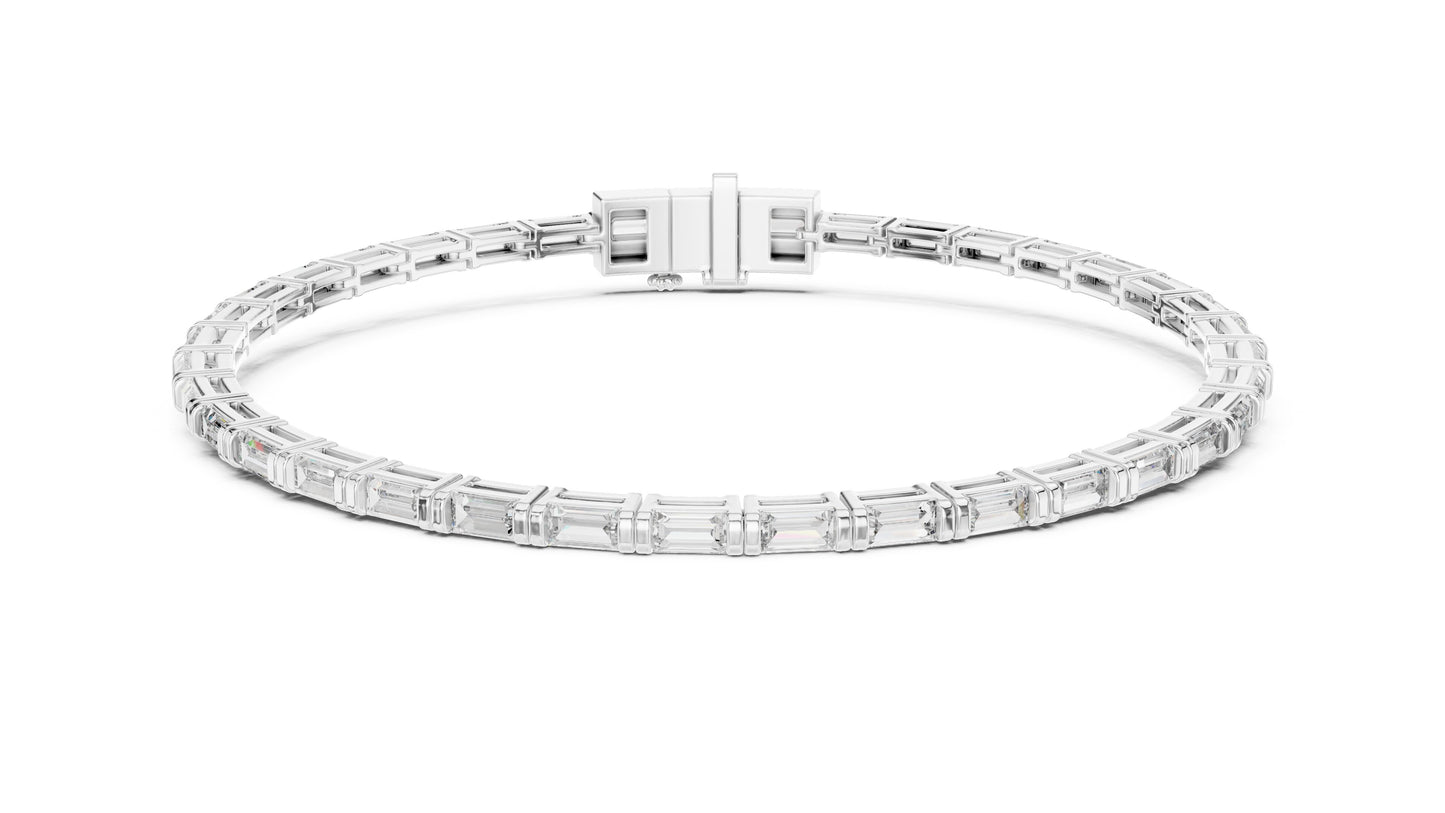 Emerald Tennis Lab Grown Diamond Bracelet