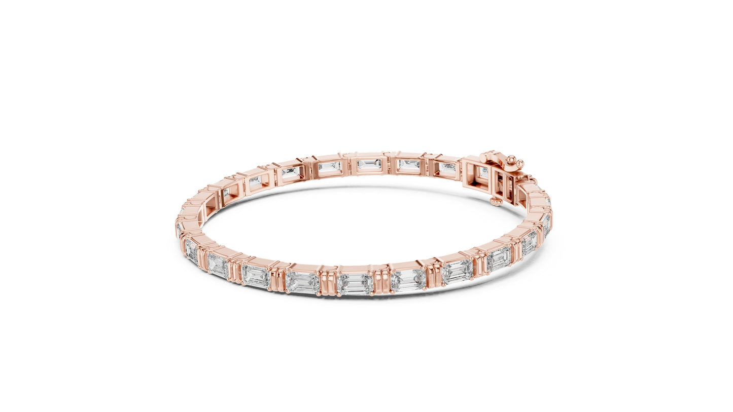 Emerald Tennis Lab Grown Diamond Bracelet