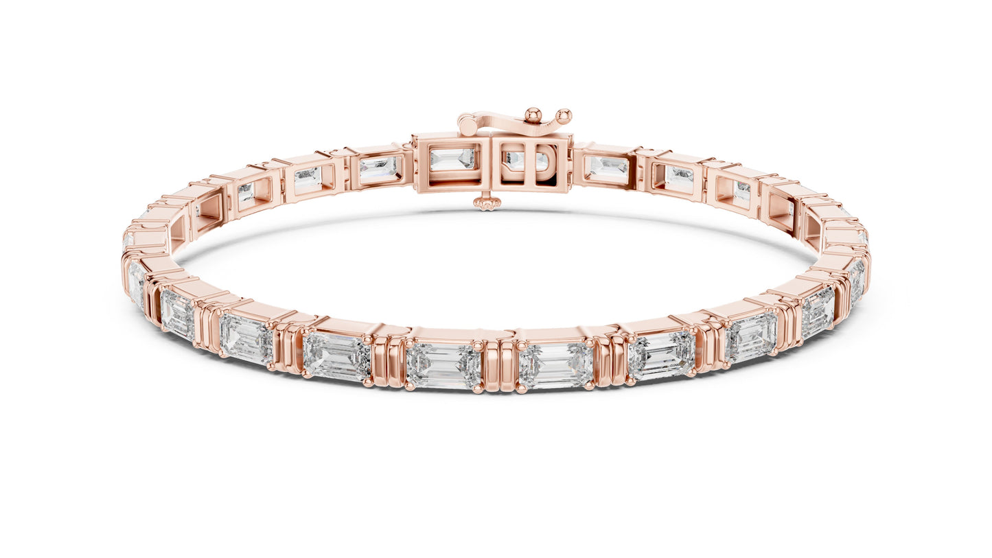 Emerald Tennis Lab Grown Diamond Bracelet