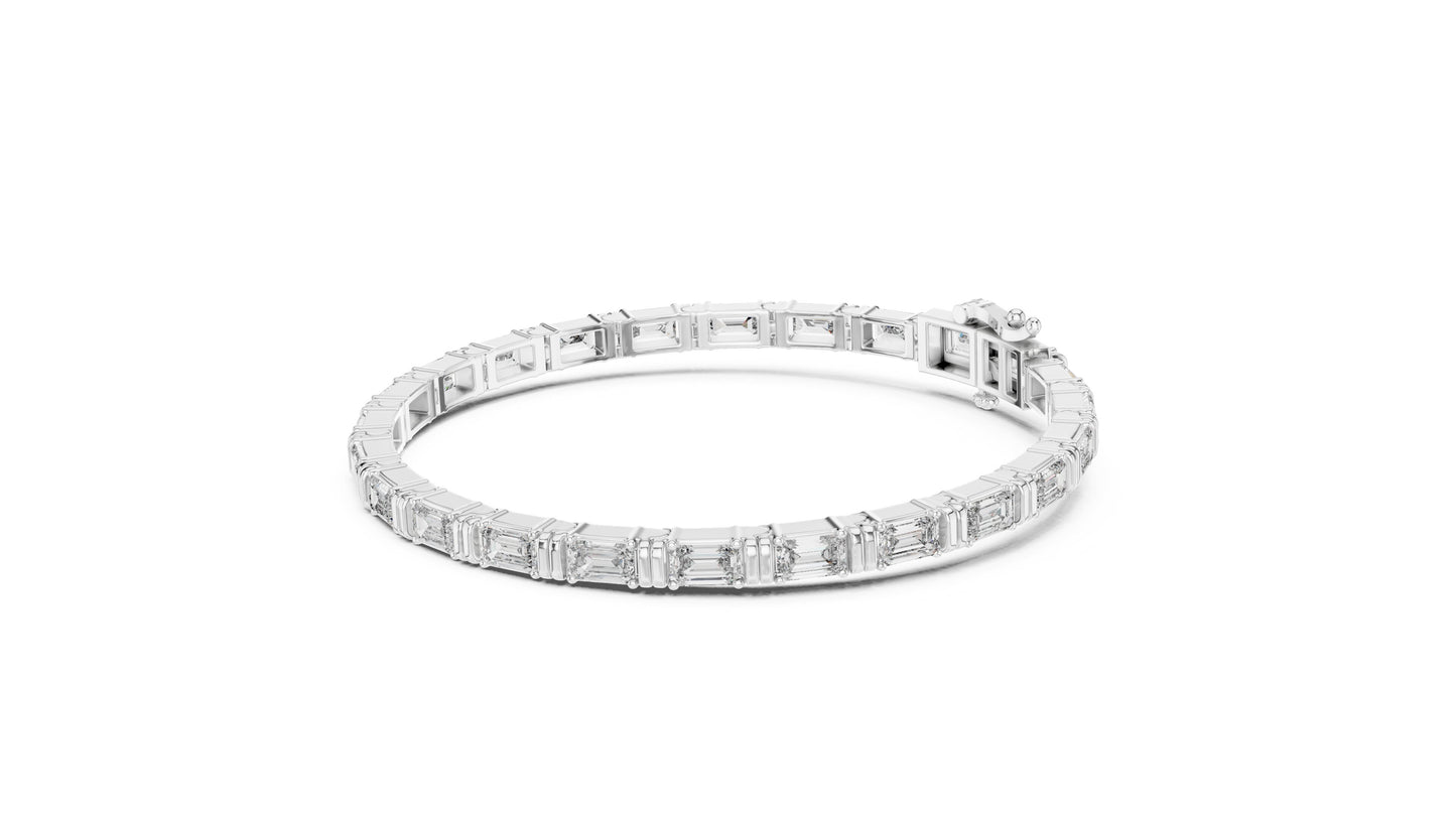 Emerald Tennis Lab Grown Diamond Bracelet