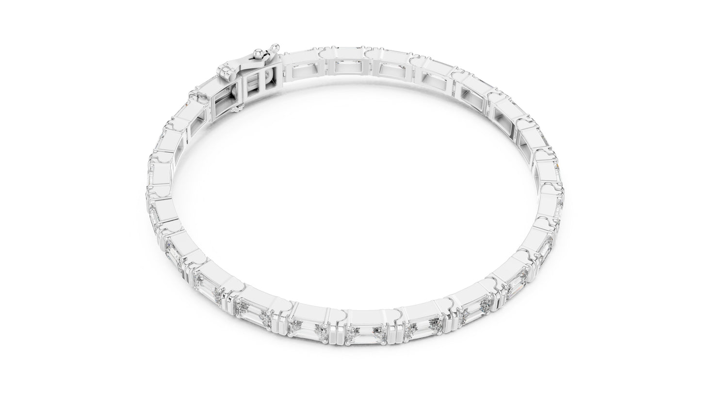 Emerald Tennis Lab Grown Diamond Bracelet