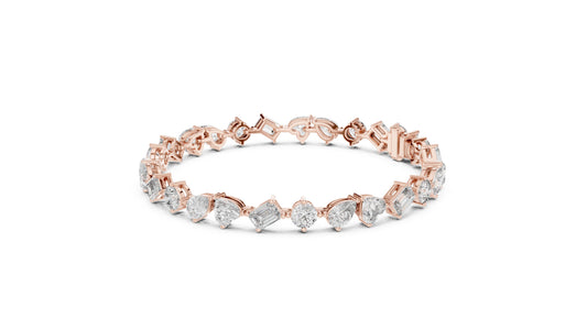 Mixed Shape Lab Grown Diamond Tennis Bracelet
