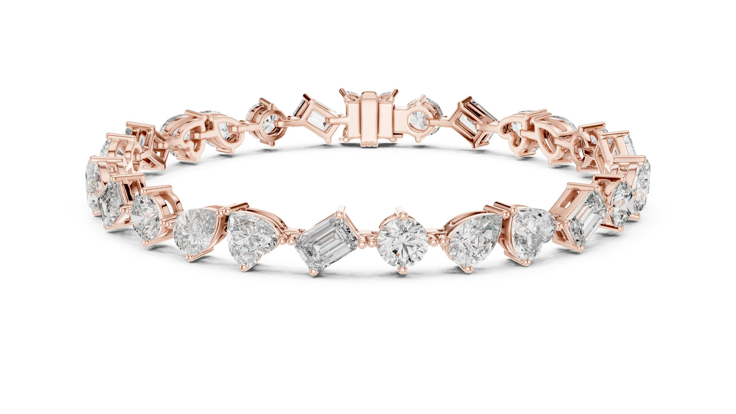 Mixed Shape Lab Grown Diamond Tennis Bracelet