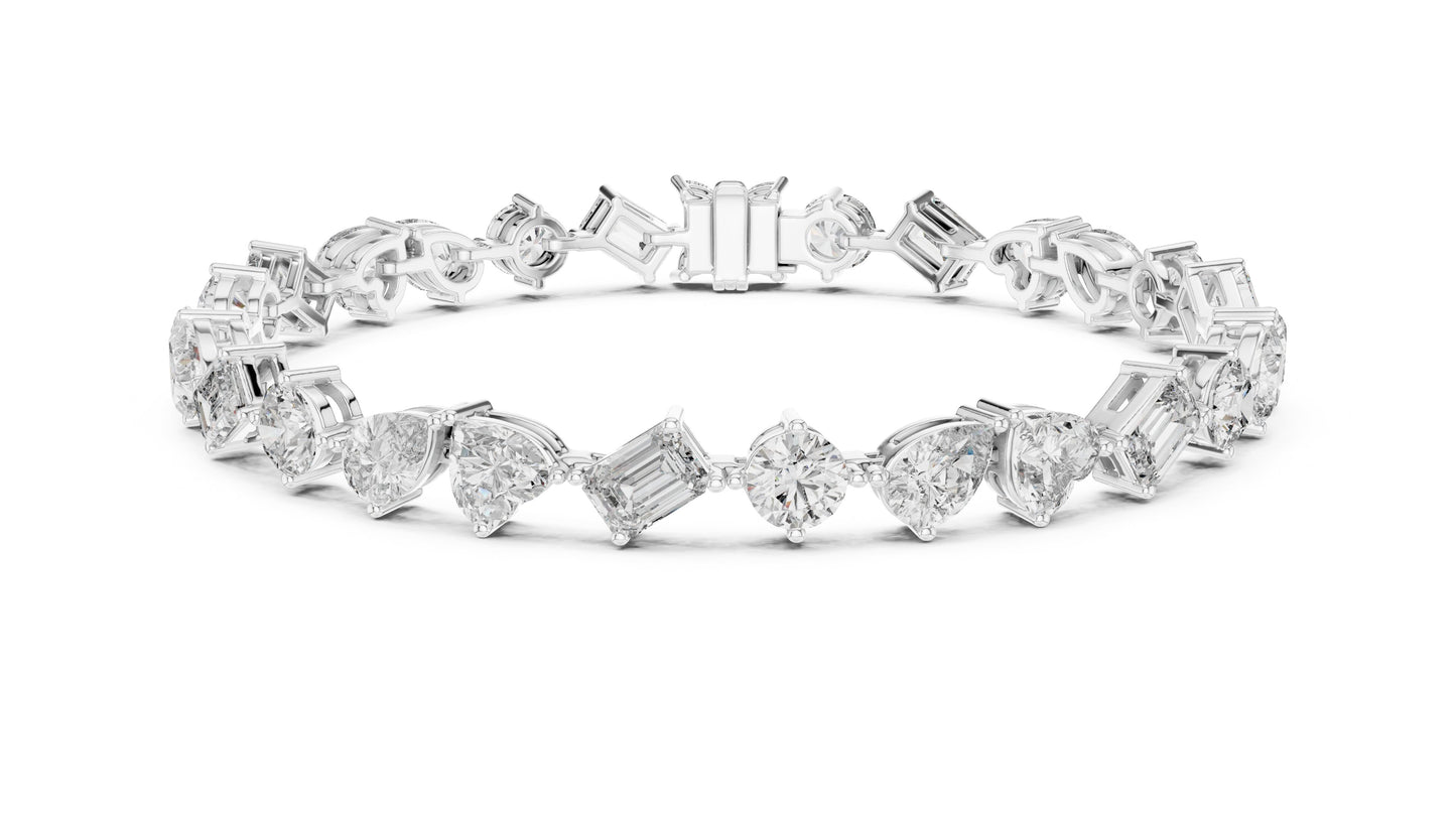 Mixed Shape Lab Grown Diamond Tennis Bracelet