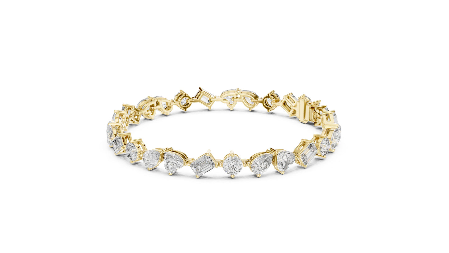 Mixed Shape Lab Grown Diamond Tennis Bracelet