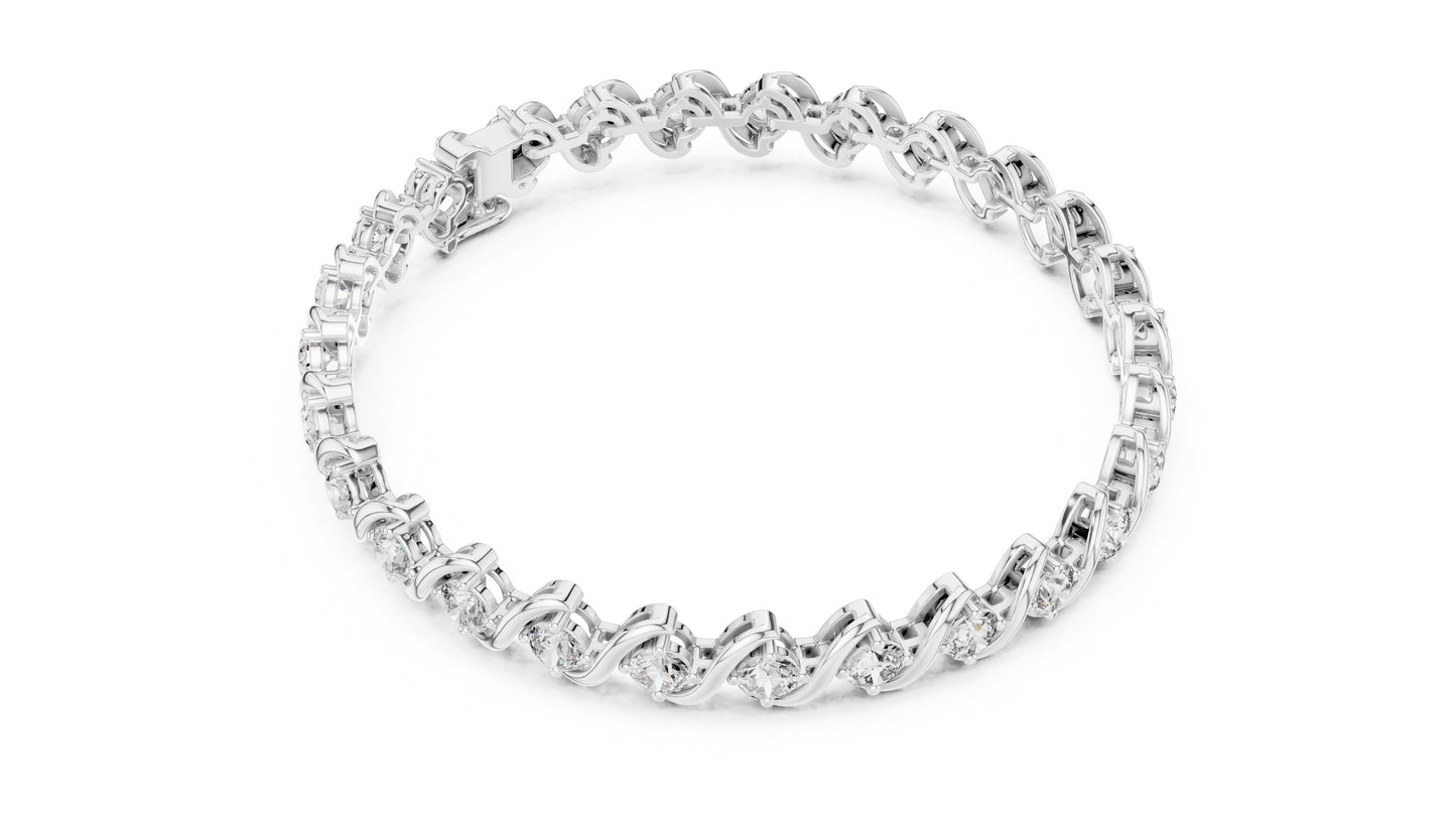 Round Tennis Lab Grown Diamond Bracelet