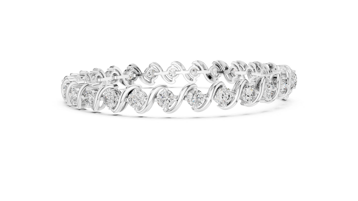 Round Tennis Lab Grown Diamond Bracelet