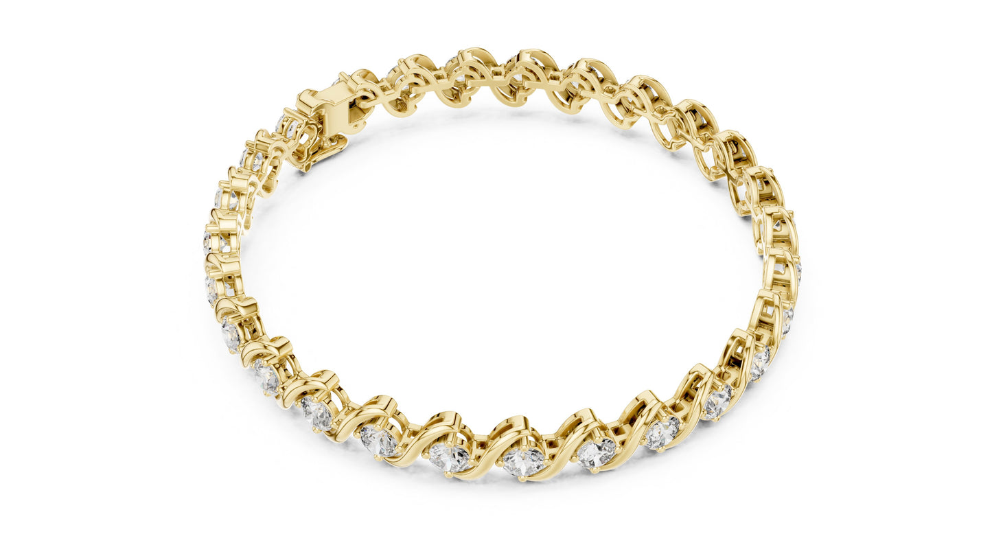 Round Tennis Lab Grown Diamond Bracelet