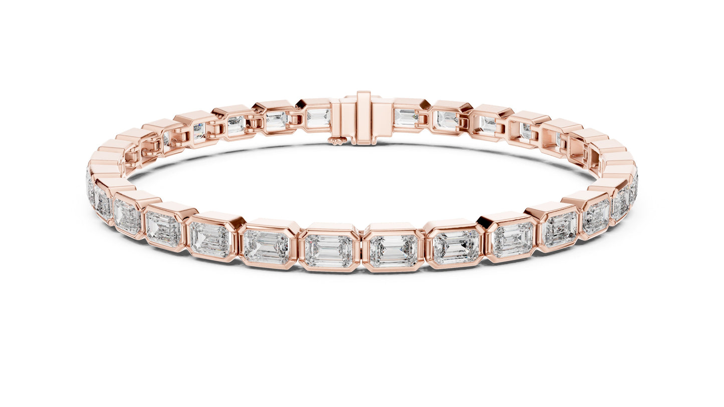 Emerald Tennis Lab Grown Diamond Bracelet