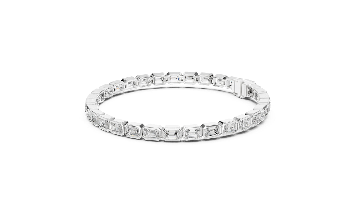 Emerald Tennis Lab Grown Diamond Bracelet